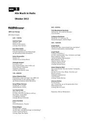 Alte Musik Veranstaltungen Oktober – November 2012