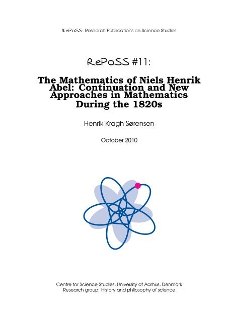 RePoSS #11: The Mathematics of Niels Henrik Abel: Continuation ...