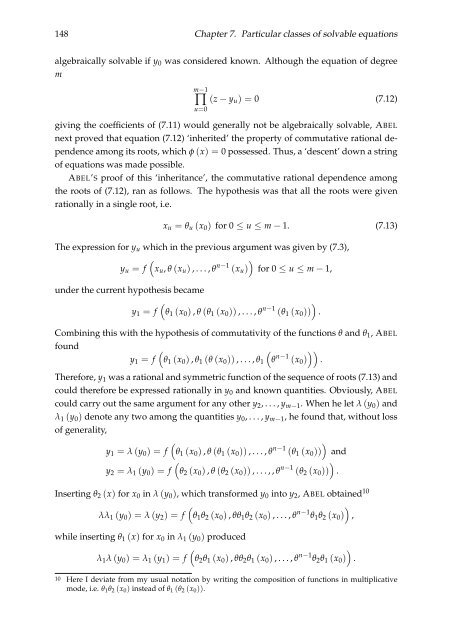 RePoSS #11: The Mathematics of Niels Henrik Abel: Continuation ...