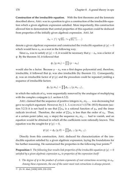 RePoSS #11: The Mathematics of Niels Henrik Abel: Continuation ...