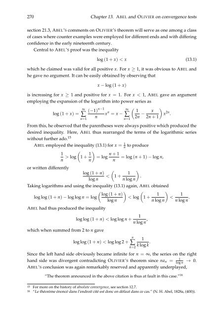 RePoSS #11: The Mathematics of Niels Henrik Abel: Continuation ...