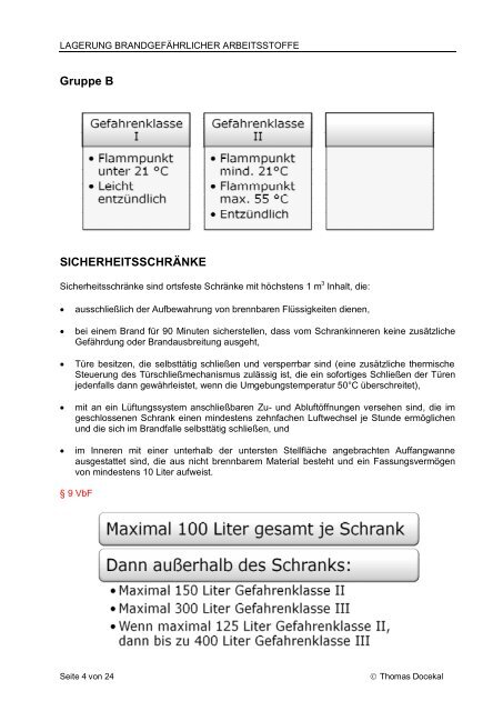 VbF - VERORDNUNG ÜBER BRENNBARE FLÜSSIGKEITEN