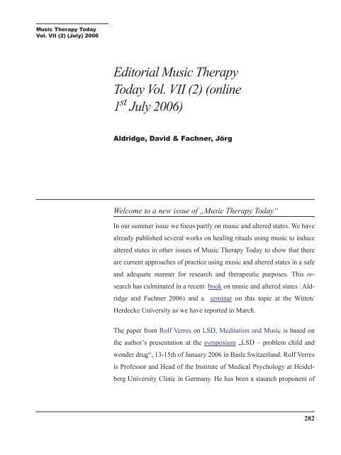 Music Therapy Today - World Federation of Music Therapy