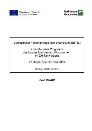 Operationelles Programm EFRE - Europa-MV