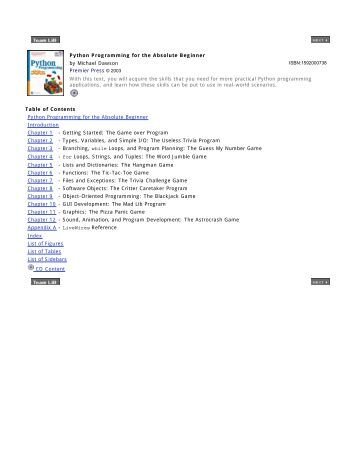 Python Programming For The Absolute Beginner Ebook Python Programming For The Absolute Beginner Ebook