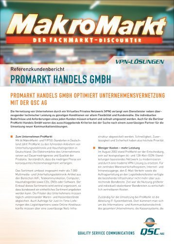 PROMARKT HANDELS GMBH - QSC