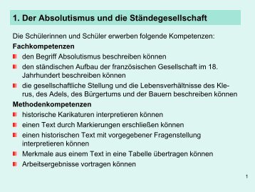 1. Der Absolutismus und die Ständegesellschaft - Berufsbildende ...