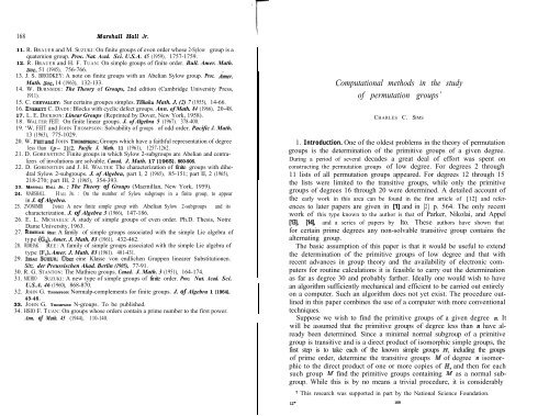 COMPUTATIONAL PROBLEMS IN ABSTRACT ALGEBRA.