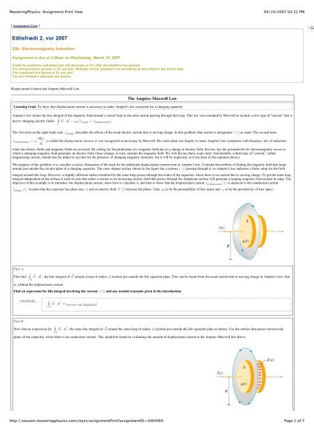 Masteringphysics Assignment Print View
