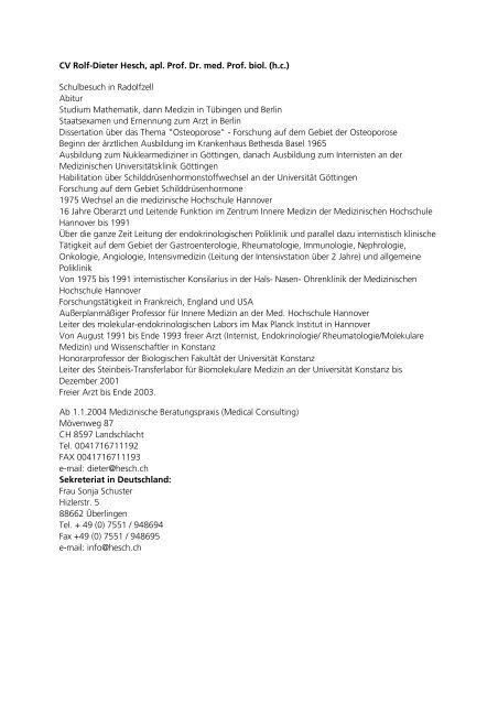 CV Dr. Hesch - Wolfsberg