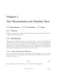 Chapter 1 Gas Thermometer and Absolute Zero - Physics