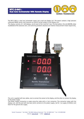 NTC-2-045 Introduction - inclinometer & tilt sensor systems