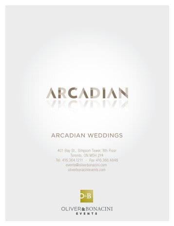 ARCADIAN WEDDINGS - Oliver & Bonacini Events