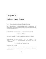 Chapter 3 Independent Sums 3.1 Independence and Convolution