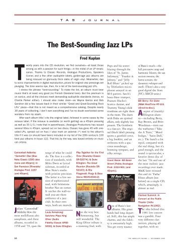 The Best-Sounding Jazz LPs - Acoustic Sounds