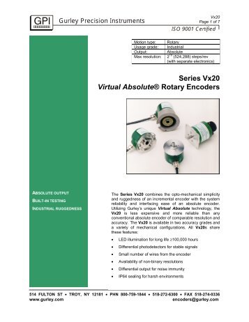 Series Vx20 Virtual Absolute® Rotary Encoders - Gurley Precision ...