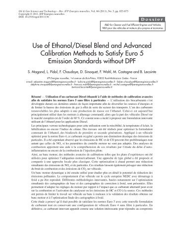 Use of Ethanol/Diesel Blend and Advanced Calibration Methods to ...