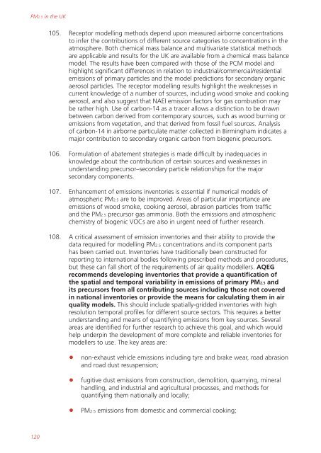 Air quality expert group - Fine particulate matter (PM2.5) in ... - Defra