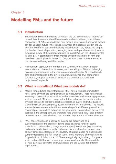 Air quality expert group - Fine particulate matter (PM2.5) in ... - Defra