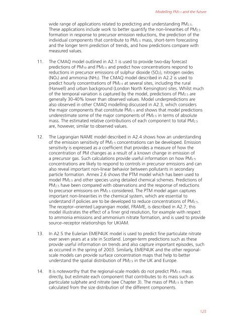 Air quality expert group - Fine particulate matter (PM2.5) in ... - Defra