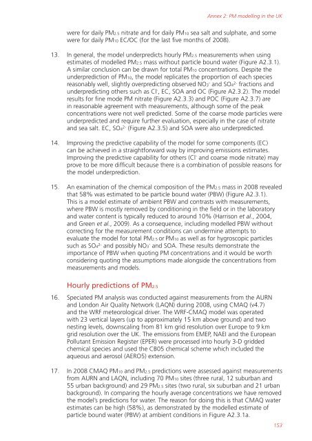 Air quality expert group - Fine particulate matter (PM2.5) in ... - Defra