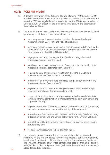 Air quality expert group - Fine particulate matter (PM2.5) in ... - Defra