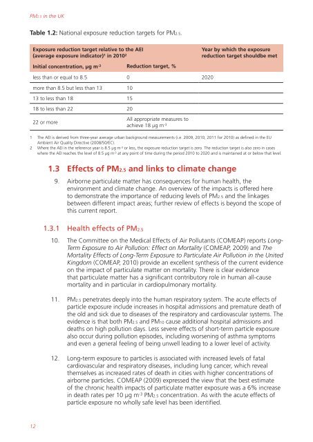 Air quality expert group - Fine particulate matter (PM2.5) in ... - Defra