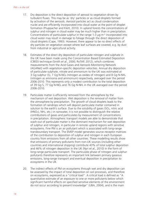 Air quality expert group - Fine particulate matter (PM2.5) in ... - Defra