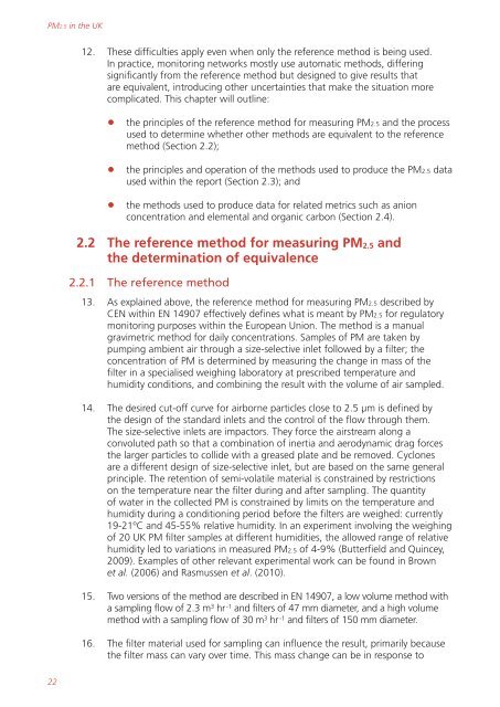 Air quality expert group - Fine particulate matter (PM2.5) in ... - Defra