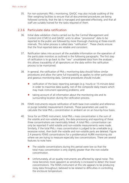 Air quality expert group - Fine particulate matter (PM2.5) in ... - Defra