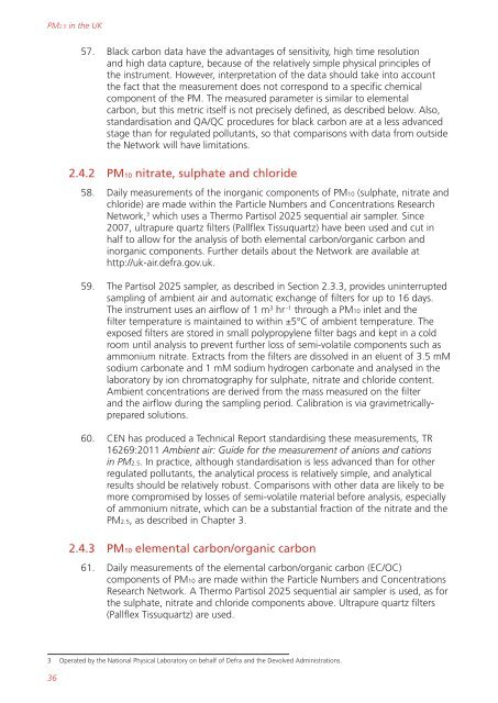 Air quality expert group - Fine particulate matter (PM2.5) in ... - Defra