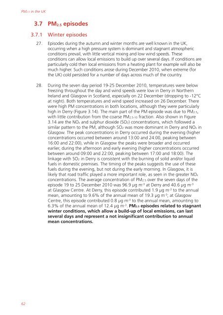 Air quality expert group - Fine particulate matter (PM2.5) in ... - Defra