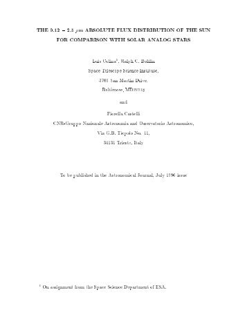 The 0.12-2.5 micron Absolute Flux Distribution of - STScI