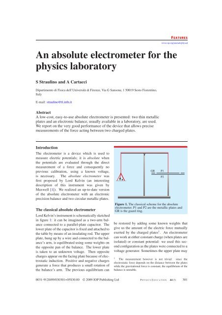 An absolute electrometer for the physics laboratory