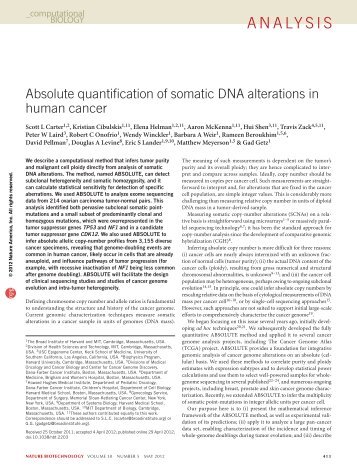 Absolute quantification of somatic DNA alterations in ... - Nature