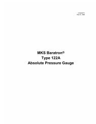 Baratron 122A Absolute Pressure Gauge Manual - MKS Instruments ...