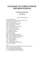 glossary of terms used by frithjof schuon - Sophia Perennis