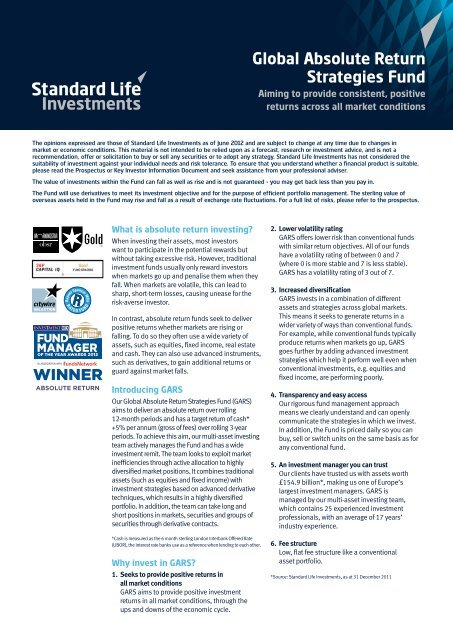 Global Absolute Return Strategies Fund - Standard Life Investments