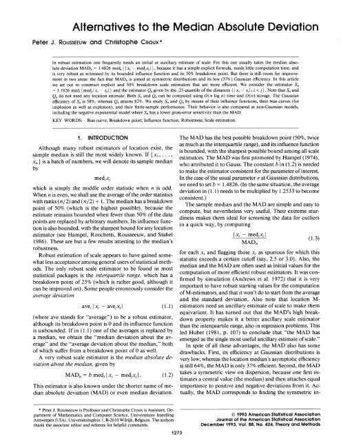 Alternatives to the Median Absolute Deviation
