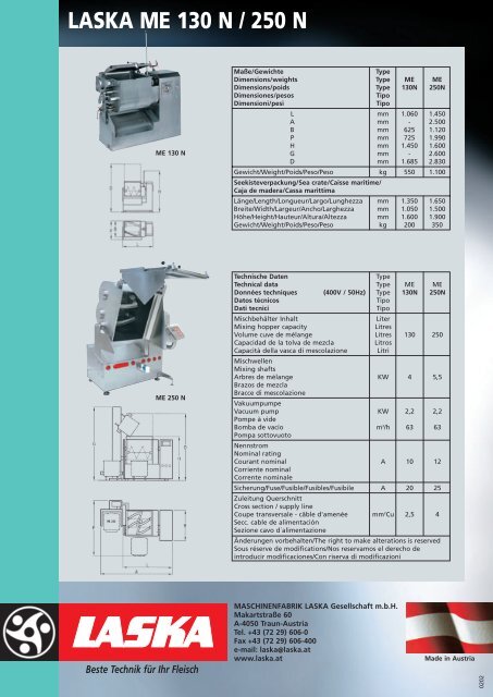 130 N 250 N - Maschinenfabrik Laska