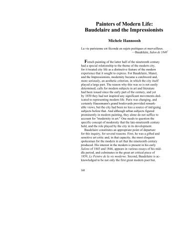 Painters of Modern Life: Baudelaire and the Impressionists