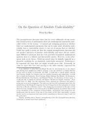 On the Question of Absolute Undecidability - Logic at Harvard ...