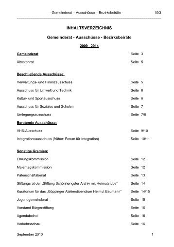 10-03 Gemeinderat-Ausschüsse-Bezirksbeiräte Dez ... - Göppingen