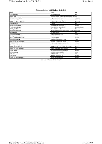Teilnehmerliste - EnergieRegion.NRW