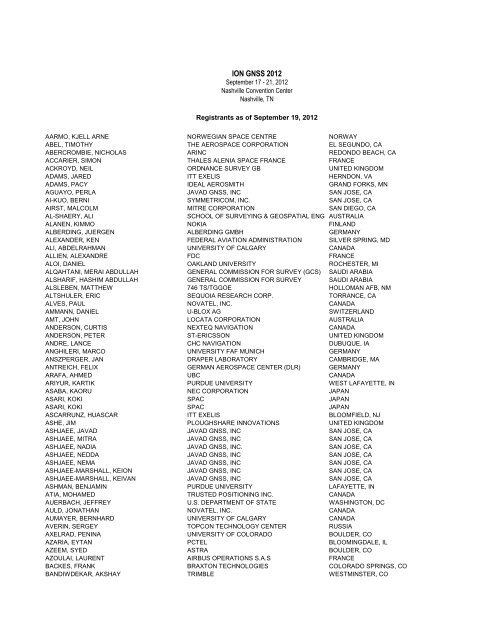 ion gnss 2012 the institute of navigation