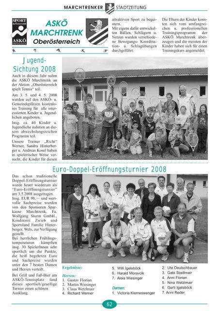 Stadtzeitung Juni 2008 - Marchtrenk