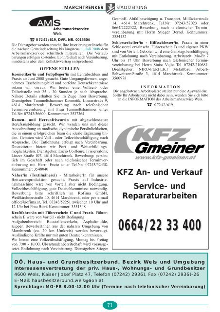 Stadtzeitung Juni 2008 - Marchtrenk