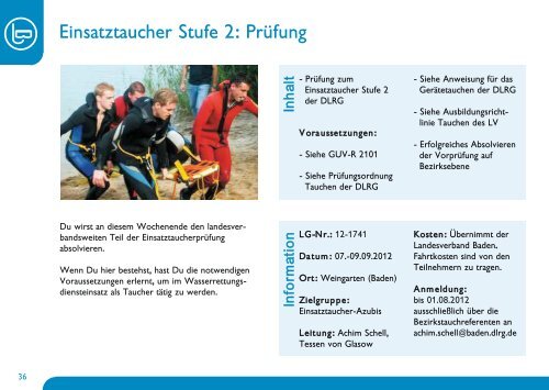 Einsatztaucher Stufe 2: Prüfung - DLRG Landesverband Baden