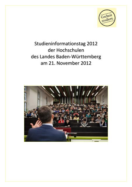 Studieninformationstag 2012 der Hochschulen des Landes Baden ...