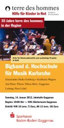 Bigband d. Hochschule für Musik Karlsruhe - Terre des hommes ...